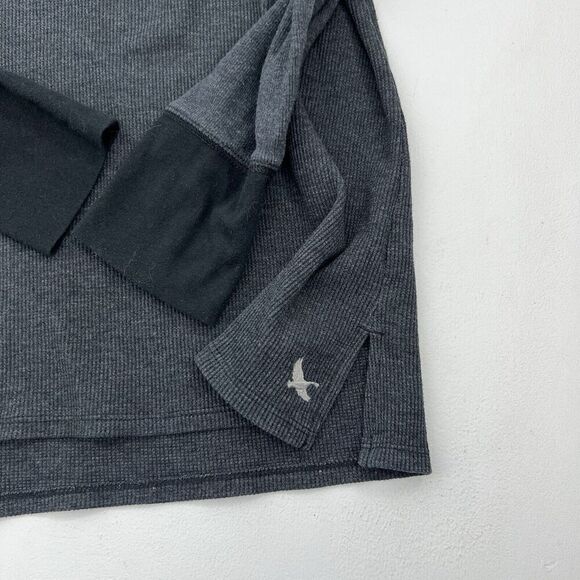 Eddie Bauer Thermal Cowl Neck Shirt Womens Large Gray Long Sleeve Waffle Knit - Picture 5 of 10